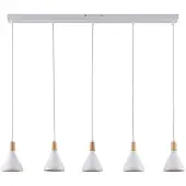 LINDBY Pendelleuchte Arina, 100 cm, weiß, 5-flammig, E14
