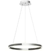 LUCANDE Lyani Pendelleuchte Ø60 Chrome/White - , Lyani, dimmbar, Metallisch, für Wohnzimmer, Metall, Modern