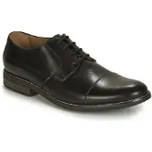 Clarks Herren Becken Cap Derbys, Schwarzes Leder, 44 EU
