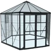 Palram Aluminium Gewächshaus Oasis Grau Ø 363 cm