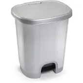 PlasticForte Treteimer - silber - Kunststoff - 27L - 45 cm