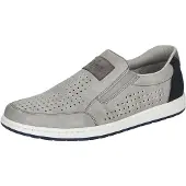 Rieker Herren Slipper Halbschuh Gummizug Lochmuster perforiert 18267, Größe:43 EU, Farbe:Grau