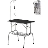 EStore Hundetisch aus Edelstahl mit verstellbarem Arm und Korb