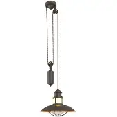 LINDBY Louisanne Adjustable Pendelleuchte Brown - , Louisanne, dimmbar, Braun / Rost, für Flurbereich, Metall, Maritim