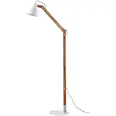 LINDBY Stehlampe Shivanja, Holz, verstellbar, 146 cm, E27