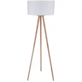 LINDBY Stehleuchte Charlia, weiß, Holz, Höhe 150cm