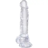 King Cock Clear 8 - Haftender, hodenförmiger Dildo (20cm)