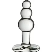 Icicles No. 47 - dreifach-perlen, Glas Analplug (transparent)
