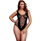 Baci Plus Size - raffinierter Netz-Body - Schwarz (XL-XXL)