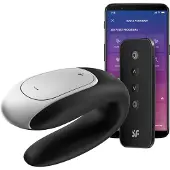 Satisfyer Double Fun - App-gesteuerter Paarvibrator (schwarz)