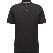 BOSS BLACK Pallas Polo weite Passform einfarbig schwarz Baumwolle