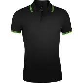 Sol SOLs 00577 | Herren Polo Shirt Pasadena - Farbe: Black/Lime - Größe: XL