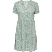 ONLY Sommerkleid "ONLZALLY – Sommerkleid mit V-Ausschnitt und Stufenvolant" regular fit, feminin, Jersey, Viskose, V-Ausschnitt