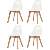 vidaXL Esszimmerstühle 4 Stk. Weiß Kunststoff