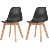 vidaXL Esszimmerstühle 2 Stk. Schwarz Kunststoff