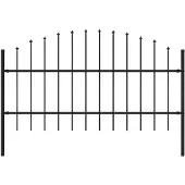 vidaXL Gartenzaun Woerden mit Speerspitze Stahl 170 x 100 cm Schwarz