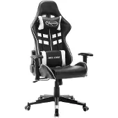 vidaXL Gaming-Stuhl Schwarz und Weiß Kunstleder