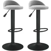 vidaXL Barhocker 2 Stk. Hellgrau Samt