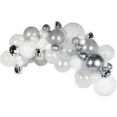 Amscan Ballongirlande silber weiss DIY 66 Ballons inkl. 4m Ballonband