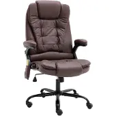 vidaXL Bürostuhl mit Massagefunktion Dunkelbraun Wildleder-Optik