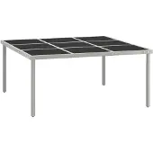 vidaXL Garten-Esstisch 170x170x74,5 cm Glas und Stahl