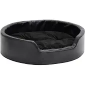 vidaXL Hundebett Schwarz 69x59x19 cm Plüsch und Kunstleder