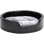 vidaXL Hundebett Schwarz-Grau 69x59x19 cm Plüsch und Kunstleder