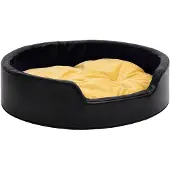 vidaXL Hundebett Schwarz-Gelb 99x89x21 cm Plüsch und Kunstleder