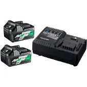 HiKOKI Hitachi Booster Pack Multi Volt UC18YSL3WEZ 2 Akkus BSL36A 36V/2,5Ah Ladegerät UC18YSL3
