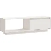 vidaXL TV-Schrank Weiß 110x30x33,5 cm Massivholz Kiefer