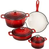 Carl Schmidt Sohn GmbH XANTEN 7-teiliges Topf-Set, Gusseisen, rot
