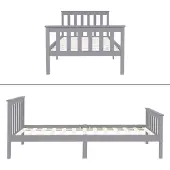 ML-Design Holzbett Kinderbett 90x200 cm Hellgrau, Kiefernholz, Bettgestell mit Lattenrost und Füße, Einzelbett mit Kopf- und Fußteil, Bodenbett