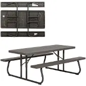 Lifetime Ultra-resistant Folding With Benches Uv100 183x76x74 Cm Tisch