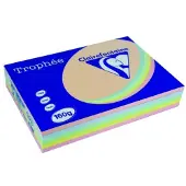 Clairefontaine Farvet papir trophée, a4, 160g, ass. pastelfarver 1712, pakke a 5x50 ark