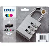 Epson Padlock 35 Vorhängeschloss DURABrite Ultra Multipack 4 Farben Tinte, Standardertrag, Schwarz, Cyan, Magenta, Gelb, Tinte auf Pigmentbasis, 16,1 ml, 9,1 ml, 1 Stück(e)