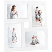 vidaXL Collage Bilderrahmen für 4x13x18 cm Fotos Weiß MDF