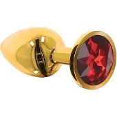 Taboom Gold Buttplug - Roter Kristall Groß