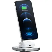 Satechi ST-WMCS2M, Drinnen, USB, Kabelloses Aufladen, Silber, Weiß