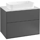 Villeroy & Boch V&B Waschtischunterschrank Wandbeleuchtung Finion 80x60,3cm, Abd.-Pl. bla m, bla m lacquer