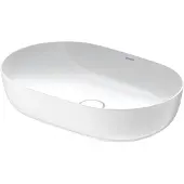 Duravit Luv Aufsatzbecken 60x40cm, ohne Überlauf, ohne Hahnlochbank, ohne Hahnloch, geschliffen, 0379602600, Farbe: Innenfarbe Weiß Hochglanz / Aussenfarbe Weiß Seidenmatt