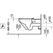 Duravit Wand-WC VITAL RIMLESS DURASTYLE tief, 370 x 700 mm, barrierefrei HygieneGlaze weiß