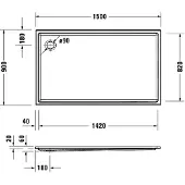 Duravit Rechteck-Duschwanne STARCK SLIML mit Antislip 1500x900x60mm weiss