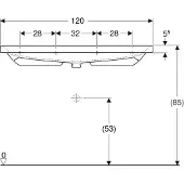 Geberit Waschtisch Acanto 120x48,2cm, m ÜL, ohne Hahnloch, weiß