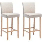 Vente-unique Barhocker 2er-Set - Stoff - Beige - ROVIGO