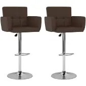 vidaXL Barhocker 2 Stk. Braun Kunstleder
