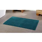 Gozze Badematte GÖZZE "Chenille" Gr. 2, blau (petrol), H:15mm, Polyester, Badematten, Badematte, Badteppich, Uni Farben, besonders weich durch Microfaser, waschbar