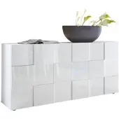 Sonstiges 3-türiges Sideboard - glänzend weiß lackiert - L181xP42xH84 cm - MAILAND