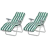 Outsunny - Klappstühle - 60Lx75Wx102Hcm - Grün+Weiß