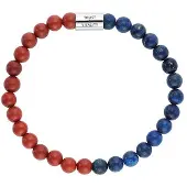 Engelsrufer Damen-Armband 925er Silber, Stein Farbstein Engelsrufer Blau, rot