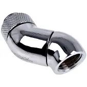 Alphacool Eiszapfen Winkeladapter Doppel-45grad drehbar G1/4 AG auf G1/4 IG - Chrome